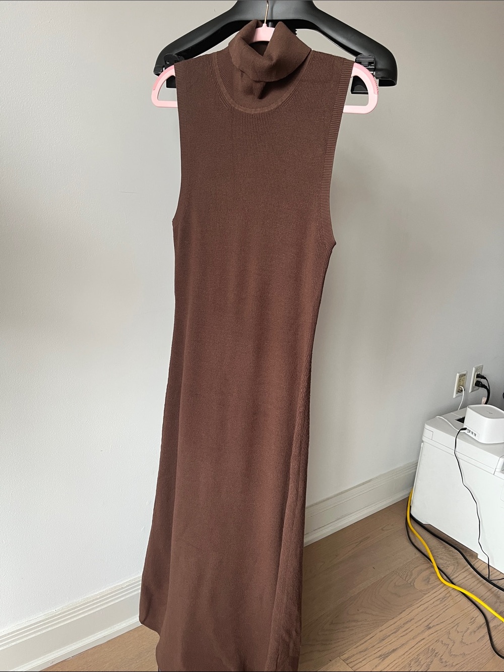 Aritzia Wilfred Brown Sleeveless Turtleneck Maxi Dress